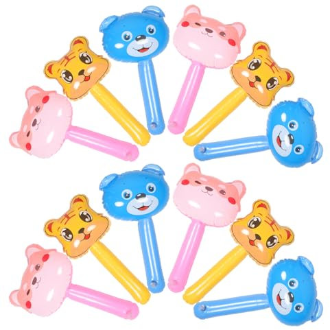 ibasenice 12St aufblasbarer hammer der karikatur bam Abs bläst auf Dschungel toys spielsachen für children toys ballonie Tiere aufblasbare Karnevalspreise PVC-Material