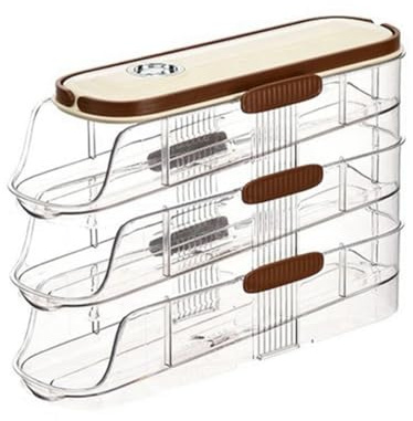 Suoumwa Huevera Transparente con Ruedas para Puerta Lateral de Refrigerador de Cocina, Organizador Apilable para Refrigerador, 10 cm de, Niveles