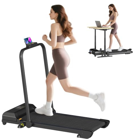 HOMCOM Tapis de Course Électrique Pliant 2 en 1, 1-10 km/h, Noir | Tapis de Marche Électrique avec Télécommande, Walking Pad pour la Maison et le Bureau