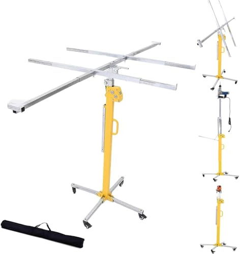 Gipskartonheber Mit Bohrhalterung,3-5m Variabel Einstellbar,Für Deckenmontage & Wände,50kg Kapazität,Faltbar & Platzsparend,Inkl. Aufbewahrungstasche,Ideal Für Heimwerker & Handwerker,5m