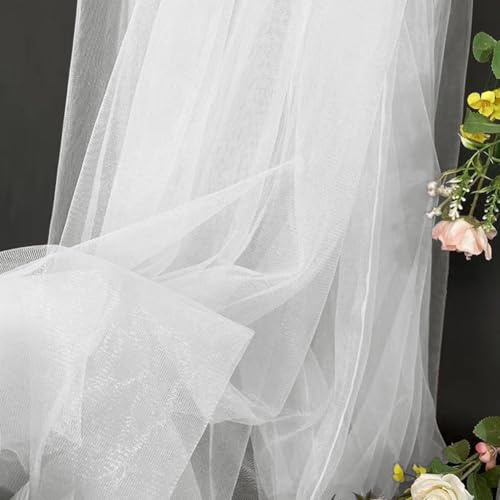 Tessuto in tulle bianco organza - 3 m x 160 cm, per tavolo fai da te, feste, matrimoni, decorazioni in tulle