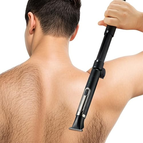 ZJchao Rasoir Arrière électrique et Coupe-cheveux pour Hommes, Tondeuse électrique pour le Dos, Coupe-arrière pour Hommes Télescopique Longue Poignée électrique Back Hair Troomer