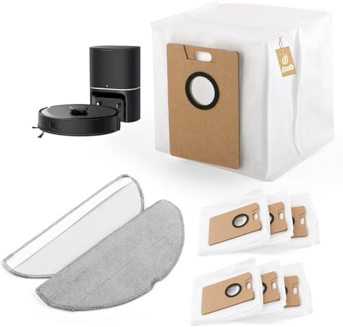 VOUPRONGZY 6 Bolsas de Polvo 2 Mopas de Fregado para Tapo RV30 MAX Plus/ RV20 MAX Plus Bolsas de Aspiradora Pano de Esfregona Accesorios
