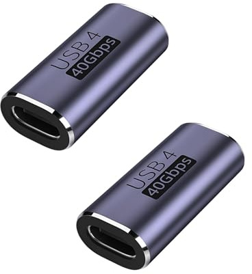 Knocery USB C Female to Female Adapter, USB C Kupplung 2-Stück 40Gbps, Type C Adapter unterstützt8K@60Hz 40Gbps, PD100W, Kompatibel mit Phone16/15, Pad und weiteren Type C Geräten