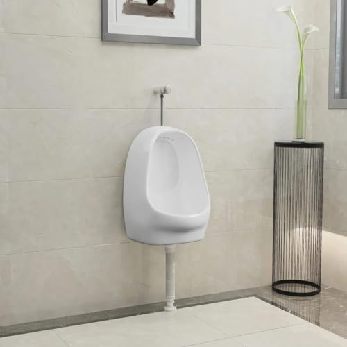 Homgoday Orinatoio Sospeso con Sciacquone in Ceramica Bianco