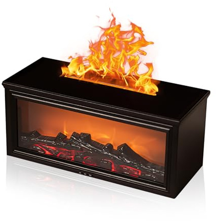 Diffusor für ätherische Öle, Flammendiffusor für Zuhause, 280 ml, Kamin-Flammen-Luftbefeuchter, 7 Farblichter, Aromatherapie-Diffusoren mit Fernbedienung, wasserlose automatische Abschaltung und Timer