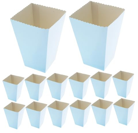 STOBAZA 36stücke Popcornboxen aus Papier für Filmabende Partys und Feiern Einfarbige Popcorntüten mit Gewellten Rändern als Snackboxen für Süßigkeiten
