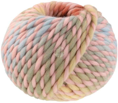LANA GROSSA Dolce | Dickes, locker verzwirnt Merino-Dochtgarn mit Mouliné- Effekt | Handstrickgarn aus 100% Schurwolle (Merino, basolan) | 100g Wolle zum Stricken & Häkeln | 50m GarnFB 6