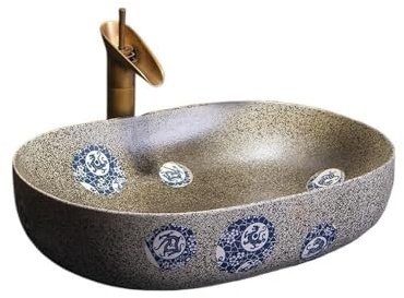 Lavabo da Appoggio Lavandino da bagno piccolo retrò, lavabo da appoggio Home Art (include rubinetto e scarico) Lavabo Bagno