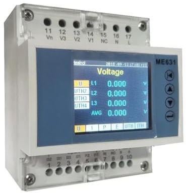 1500A Modbus RTU RS485 Energy Meter Din Rail Coil 32GB Data Logger Power Analyzer