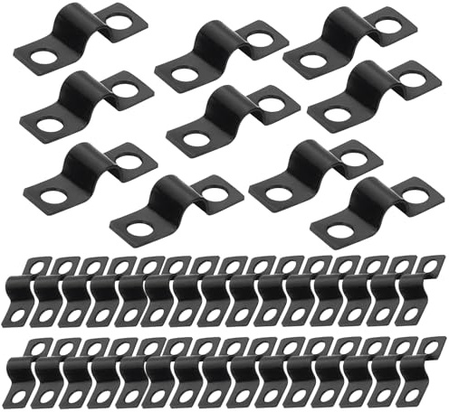 50 Pièces Colliers de Serrage en U 6mm, Attache de Fixation Inox Clips Cable, Fixation Grillage Rigide Sur Mur Double Trou, U-Collier de Serrage Tuyau pour 6mm Câble Tuyaux D'eau Installation