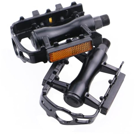 GOOHOCHY Pedali Bicicletta in Metallo e Plastica Regolabili con Design Antiscivolo Set di Pedali per Trekking e Bici da Corsa Compatibili Maggior Parte degli Adulti Nero