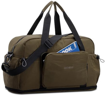 HUA ANGEL Bolsa de Deporte Ligera Duffle Bag Plegable para Hombre Mujer Bolsa de Viaje Expandible con Bolsillo Húmedo Gran Capacidad Gimnasio para Fitness Fin de Semana Camping y Vacaciones