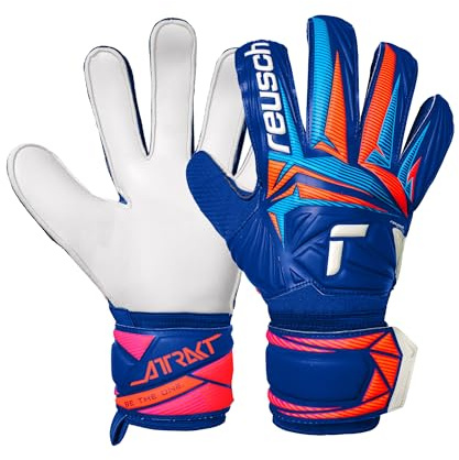Reusch Torwarthandschuhe Erwachsene | robuster Grip & stabile Passform | starke Ballkontrolle, für Training & Spiel, geeignet für Kunstrasen, Naturrasen & Hartplatz, Größe 7,5-11, Attrakt Solid