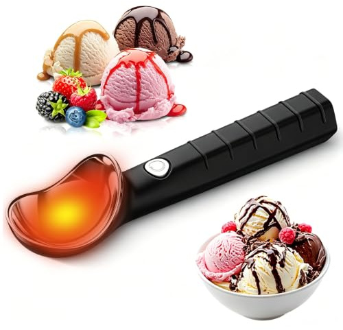 Cuillère à Glace Chauffante, Cuillere Glace Boule électrique | Chauffe à 45/70 °c, Rechargeable Pour Crème Glacée, Gelato Ou Yaourt Glacé, Facile Pour Les Personnes âgées Et Les Enfants
