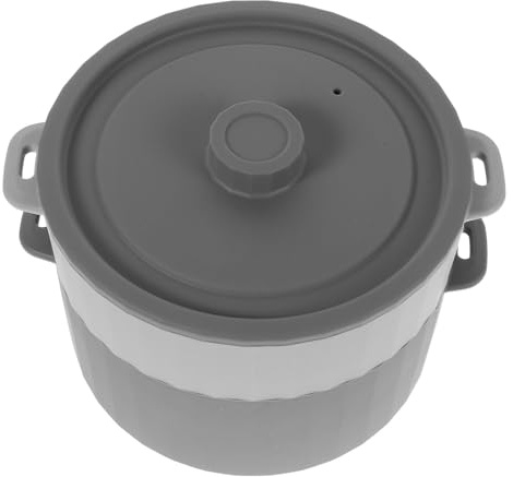 FUOYLOO Vaporera de Silicona para Microondas de Doble Capa con Compartimento Superior, para Cocinar Verduras y Pescado, Adecuado para Preparación de Comidas Saludables en Cocina