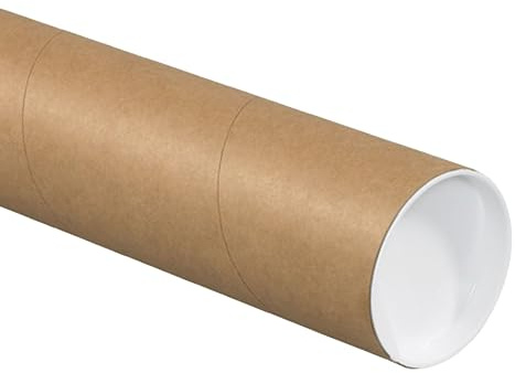 BOX USA Cardboard Tubes with Caps, 30L x 3W x 3H, Pack of 24 | Poster Tube for Mailing and Storage of Blueprints, Artwork, Crafts, Long Art Holder, 30 inches