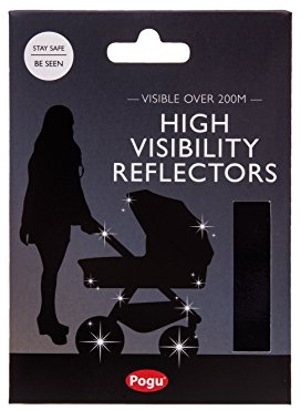 Reflektoren für Kinderwagen, Buggy, Roller, Lauf- oder Fahrräder | Für mehr Sichtbarkeit im Strassenverkehr | Für mehr Sicherheit für unsere Kleinen | Farbe: schwarz