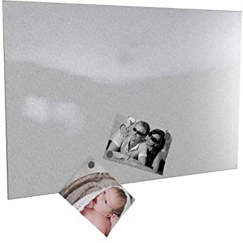 Colours-Manufaktur Magnettafel Magnetwand inkl. 4 Magnete (Silber, 50 x 80 cm)