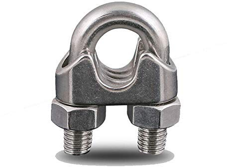 Powertool Drahtseil-Clip, 10 Stück, 304 Edelstahl Drahtseilklemmen Kabel-Clip zum Be- und Entladen von Waren, Hissmaschinen usw, silber