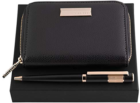 Hugo Boss Ribbon Lady Set aus Notizbuch Umschlag A7 und Kugelschreiber Messing HEK006A + HSC0064A, HPBK006A