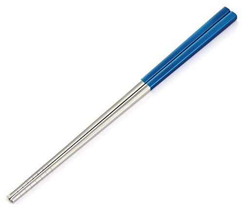 FGHOMEAQBD 1 Paio di Bacchette Cinesi in Acciaio Inossidabile Sushi Bacchette quadrate-1