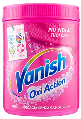 Vanish Oxi Action Multipower Pulver Rosa, Fleckenentferner für farbige Wäsche, 1 Packung mit 1 kg Fleckenentferner für Wäsche, multifunktionaler Waschzusatz ohne Bleichmittel