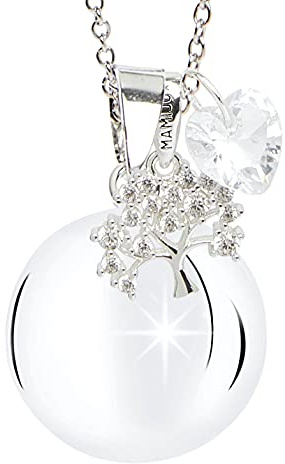 MAMIJUX Chiama Angeli Albero Vita Mamma Idea Regalo Gravidanza Collana Donna Richiamo degli Angeli Catenina Acciaio