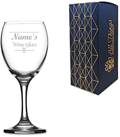 Personalised Engraved Novelty 9oz Imperial Wine, Names Wine Glass