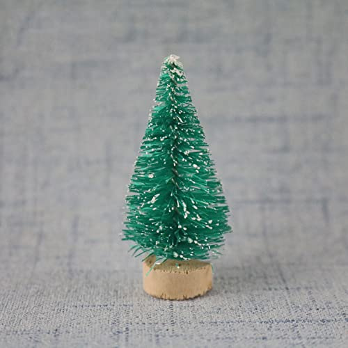 Material PVC Árbol de Navidad Artificial Acebo Natural,soporte metálico árbol navideño de pvc abeto decoración,10 piezas pequeño árbol de Navidad decorado, mini adornos de árbol de Navidad, verde