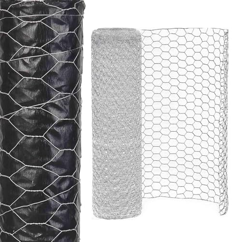 1.2m X 50m Chicken Wire Mesh Roll Hot Dip Galvanised Welded Mesh Garden Netting Aviary and Poultry Wire Mesh 0.9mm /20 Gauge Wire Diameter Silver