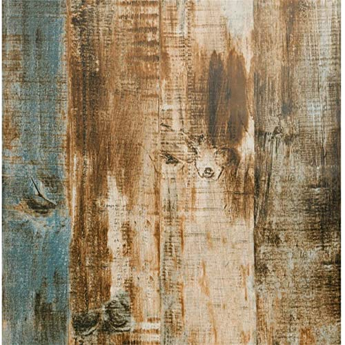 JOLIHOME Papier Adhésif pour Meuble Effet Bois Marron et Bleu 44x500 cm Papier Peint Imperméable Autocollant de Grain de Bois Stickers pour Armoire Cuisine Chambre Salon Bureau Table Mural Porte