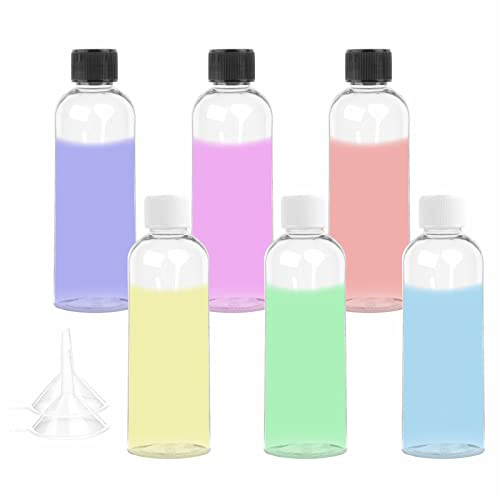 6 Stück Reiseflaschen 100ML, Kunststoffflaschen mit Schraubdeckel, Tragbares Reisebehälter-Set mit 2 Trichter, Auslaufsicher, Geeignet für Shampoo, Duschgel, Waschflüssigkeit, Feuchtigkeitscreme