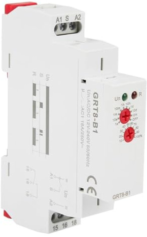 Jadeshay Relé Temporizado, AC/DC 12V~240V Retransmisión de Tiempo Relé Temporizador Interruptor Temporizador de Retardo de Tiempo Montado en Riel DIN de 35 mm