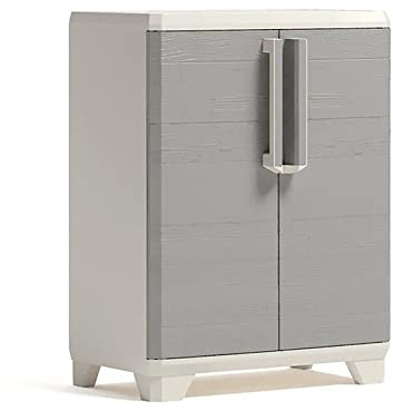 Keter Linear Unterschrank aus Holz, 68 x 39 x 90 cm (B x T x H), grau/beige, M