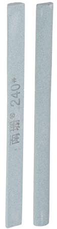 sourcing map 2pcs afilar piedras 240 grano medio redondo cuchillo de carburo de silicio verde piedra de afilar