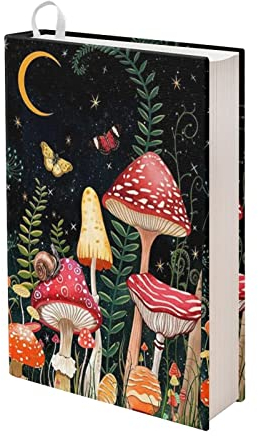 Jndtueit Buchhülle, Motiv: Pilz, Schmetterling, 22,9 x 28,9 cm, Mondbuchschutz, waschbarer Stoff, für Erwachsene, Schnecke, einfach anzuziehen