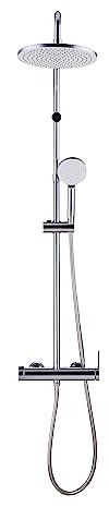 SENSEA - Essential Duschsystem - Mechanischer Einhebelmischer - Standardanschluss 15/21 mm - Schwenkbare Kopfbrause - Handbrause 1 Strahl - ABS - Edelstahl - Verchromt - ACS
