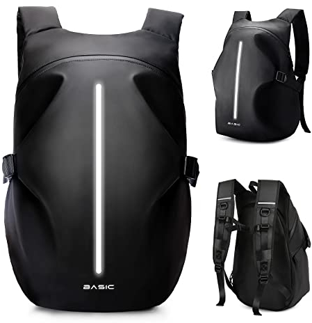 HYC00 Sacs à Dos de Moto pour Homme Femme, Sac à Dos Moto étanche,Accessoires de Motos,Réfléchissantes Sac de Casque de Moto,Grande Sacs pour Ordinateur Portable pour Casque Vélo Voyage école,C-Noir