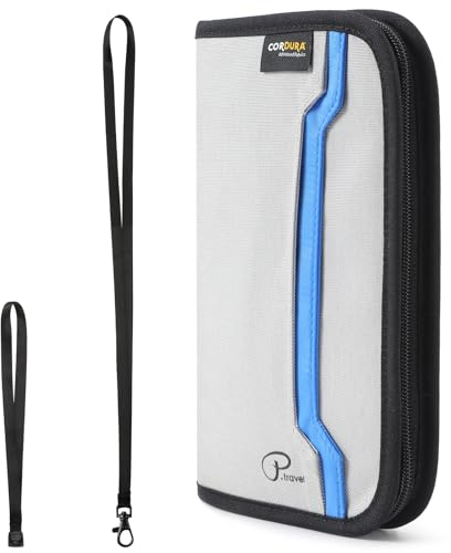 Lychii Reisepass Tasche mit RFID-Blocker, Reisepass Organizer Familie, für Reisepass, Boardkarte, Handy, Ausweis, Kreditkarten, Impfausweis, Geld (Grau)