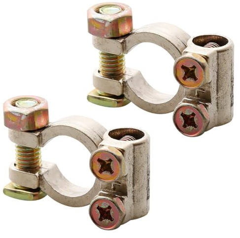 GLADFRESIT 2Pcs Battery Positive & Negative Terminal Connectors, Quick Release Battery Cables for Car, Caravan, Motorbike