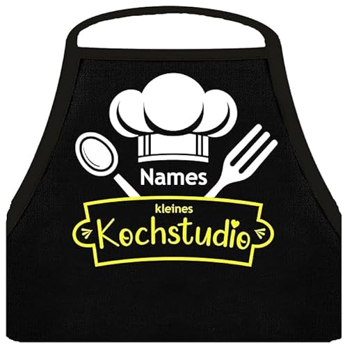 Shirtoo Kochschürze als Geschenkidee für Hobby Köchinnen mit lustigem Motiv Names Kochstudio, personalisiert mit Wunschnamen