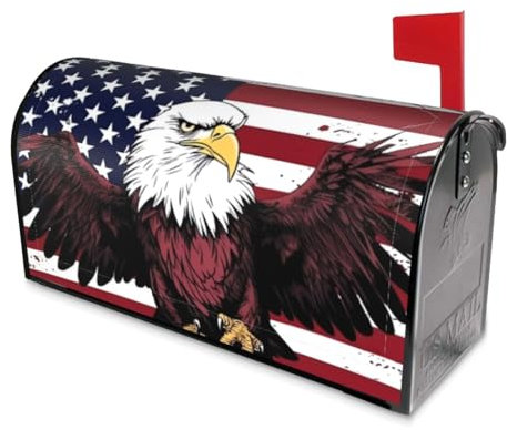 Bandiera nazionale americana con stampa aquila copertura magnetica di dimensioni standard impermeabili per cassetta delle lettere per casa giardino cortile 45,7 x 53,3 cm 53,3 x 45,7 cm