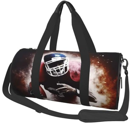American Football Reisetasche für Männer und Frauen, Sport, Turnbeutel, faltbar, Wochenendtasche, Handgepäck, Übernachtungstasche, für Reisen, Schwimmen, Basketball, American Football, Einheitsgröße