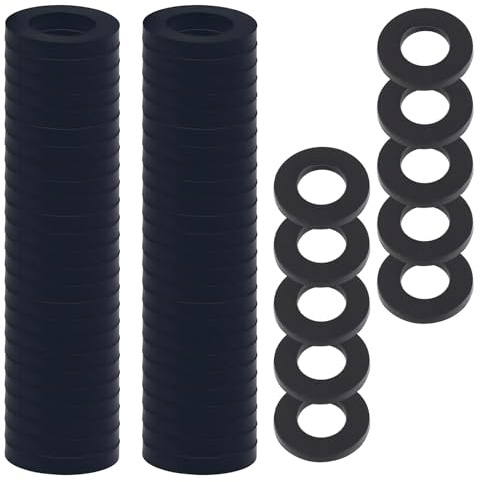 KWJEIULSOQ Rondelle M8, distanziatori in nylon, rondelle per carrozzeria, distanziatori piatti, distanziatori industriali, guarnizioni per viti (M8 × 16 mm, 60 pezzi)