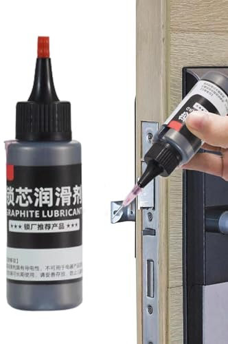 Lubricante de grafito en polvo,Lubricante de bloqueo de grafito | Lubricante de grafito natural en polvo de 50 ml | Lubricante de bloqueo multifuncional portátil con tubo de aguja para bisag