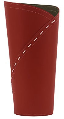 LIMAC Design KATRINA Regenschirmständer aus Leder, Schirmständer modernes Design für den Innenbereich, Regenschirmkorb mit Wasserauffangschale herausnehmbar, Hergestellt in Italien. (Rot)