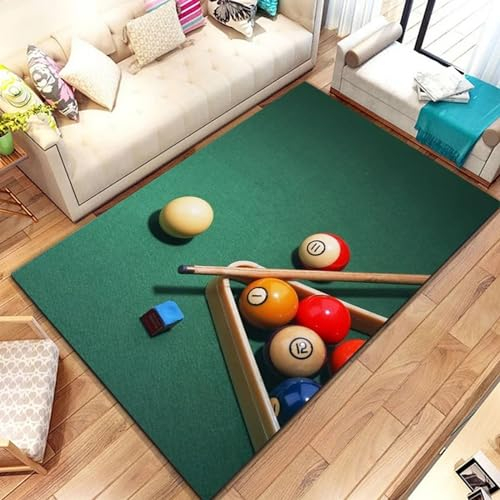 Buntes Snooker-Billard Startseite Dekorativer Teppich 3D-Gedruckter Teppich Kinder Krabbelkissen Schönes Geschenk 200 X 300 cm - Fleckenabweisend, Fusselfrei – Umweltfreundlich, rutschfest -2A5S1N0