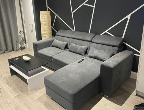 Lucca Corner Sofa Bed With Storage - Quality Fabric - Universal Side Sofa Bed (Grey)
