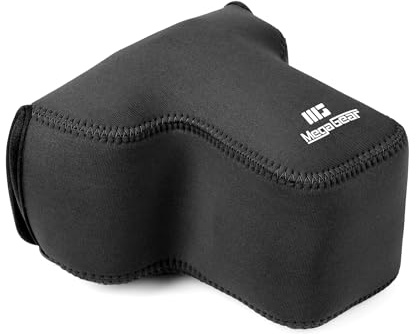 MegaGear Étui en néoprène pour Appareil Photo Fujifilm X-T50 (16-50 mm) - Sac de Photographie numérique élégant et Protecteur (Noir)